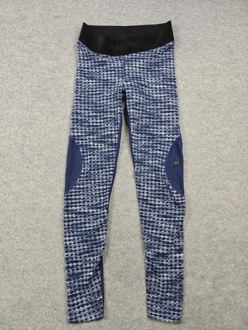 Nike Leggings Womens Medium Blue Ankle Hyperwarm Compression Stretch 933305-410